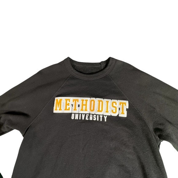 Methodist University Crewneck Sweatshirt Black Unisex Adult College Tee - Picture 3 of 6